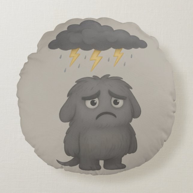 Grummel Kissen – Das ADHS-Monster für Frust Round Pillow (Front)