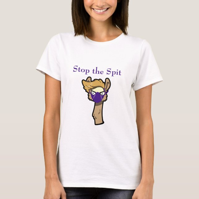 Grump Llama "Stop the Spit" Women's T-Shirt (Front)