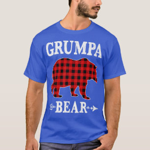 Grumpa Bear Christmas Pajama Red Plaid Buffalo Fam T-Shirt