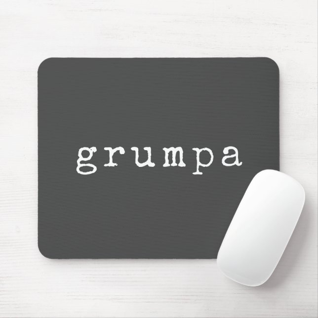 Grumpa | Funny Grumpy Grandpa in Black and White Mouse Pad (With Mouse)