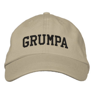 Grumpa   Funny Grumpy Grandpa in Black Embroidered Hat
