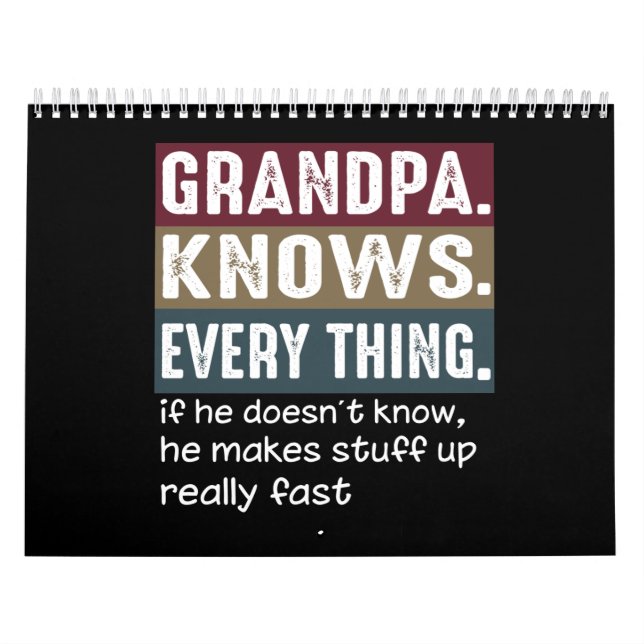 Grumpa Lover| Grandpa Knows Everythings Calendar (Cover)