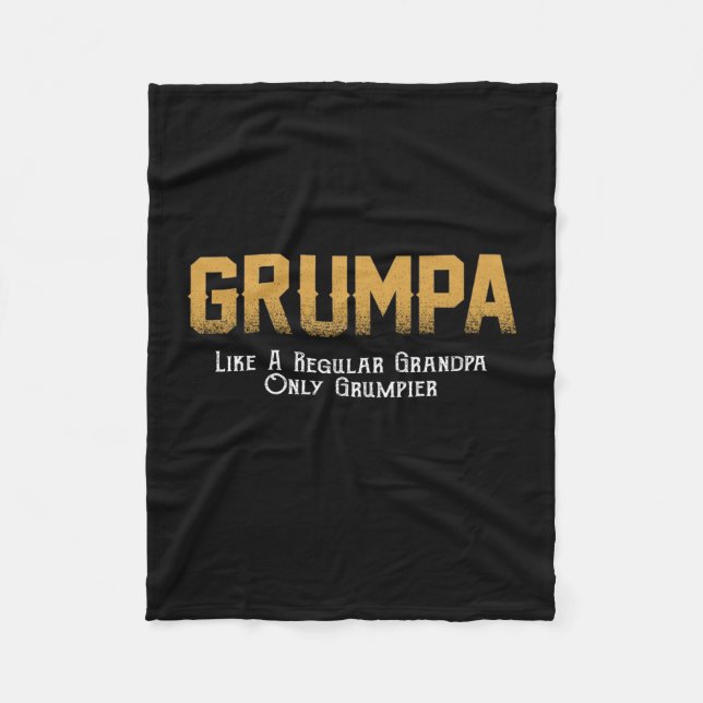 Grumpa Lover| Grumpa Like A Regular Grandpa Fleece Blanket (Front)