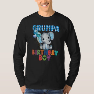Grumpa Of The Birthday Boy Elephant Family Elephan T-Shirt