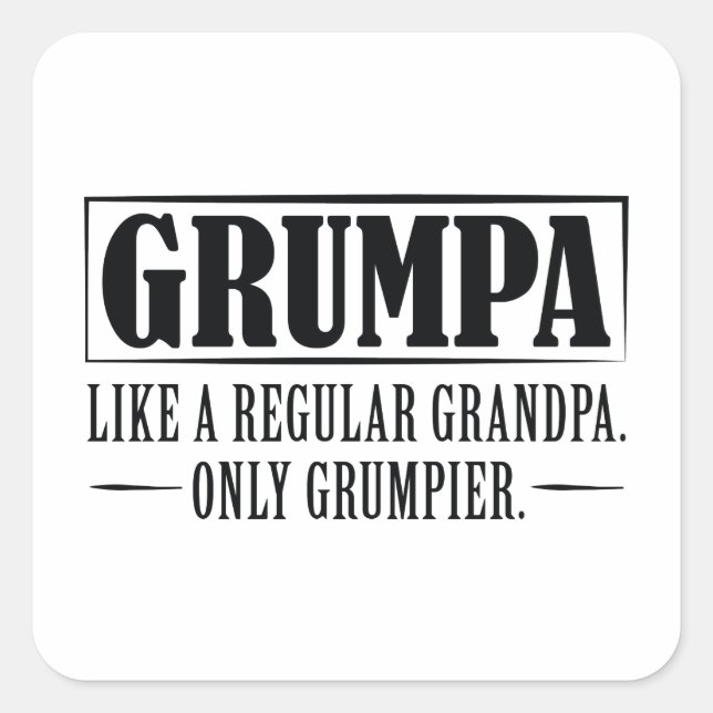 Grumpa Square Sticker (Front)