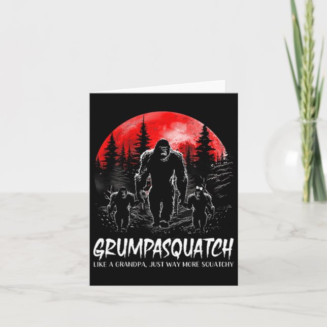 Grumpa Squatch Funny Bigfoot Dad Sasquatch Yeti Fa Card (Front)