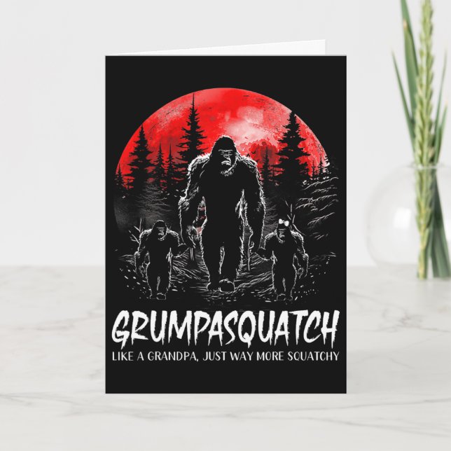 Grumpa Squatch Funny Bigfoot Dad Sasquatch Yeti Fa Card (Front)