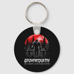 Grumpa Squatch Funny Bigfoot Dad Sasquatch Yeti Fa Keychain