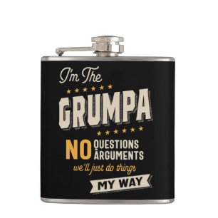 Grumpa Way Funny Grandpa Father's Day Hip Flask