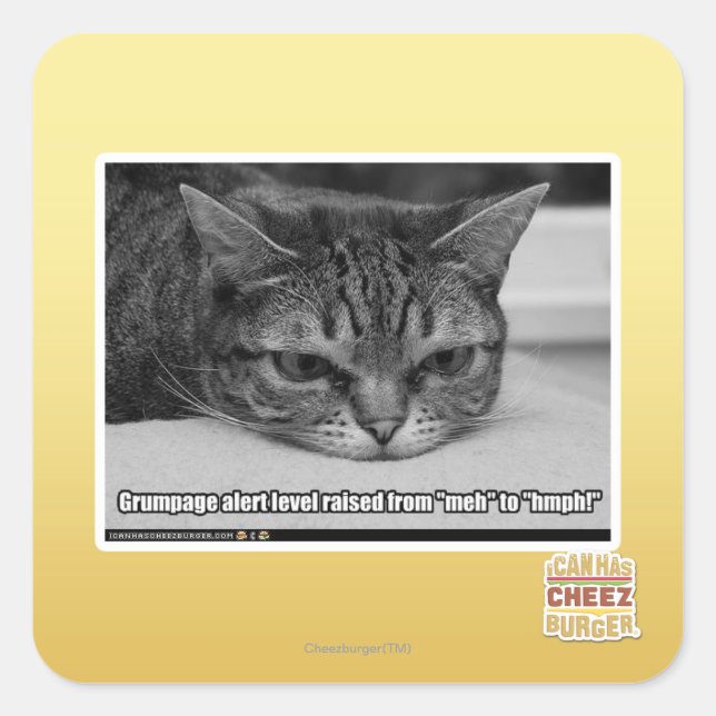 Grumpage Alert Square Sticker (Front)