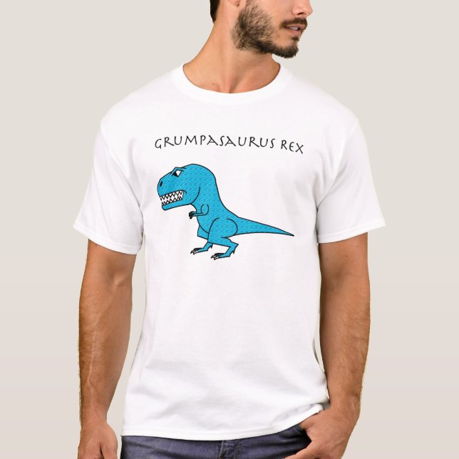 Grumpasaurus Rex Light Blue Textured T-Shirt (Front)