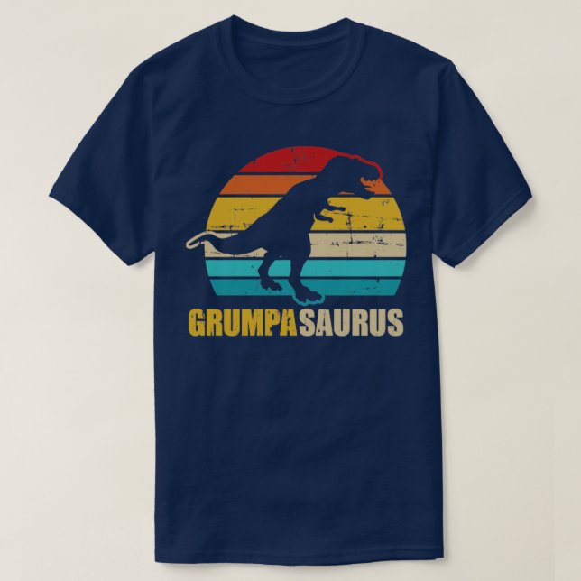 Grumpasaurus vintage retro grandpa T-Shirt (Design Front)