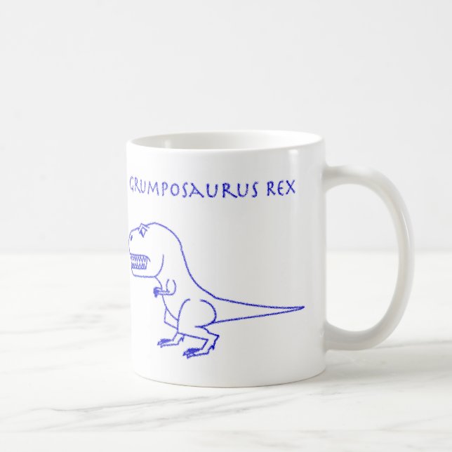 Grumposaurus Rex Blue Crayon Mug (Right)