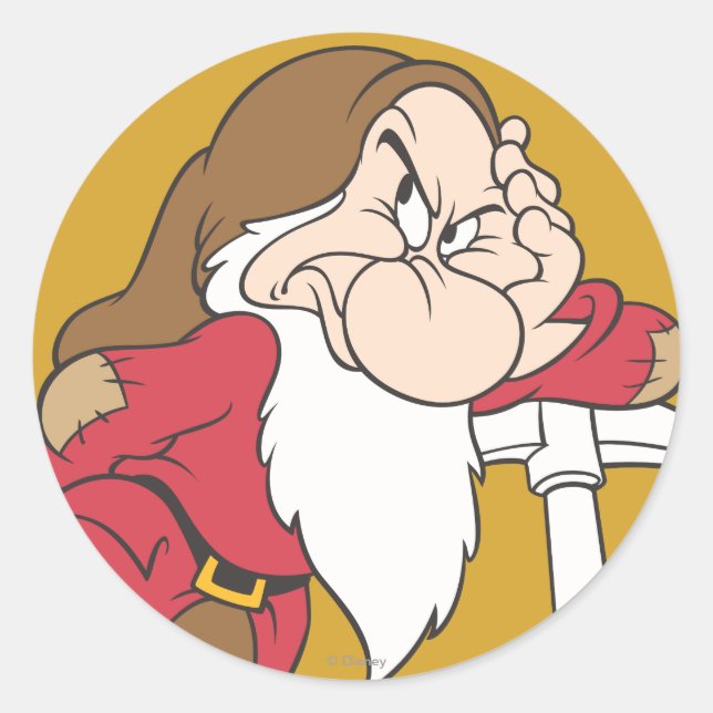 Grumpy 12 classic round sticker (Front)