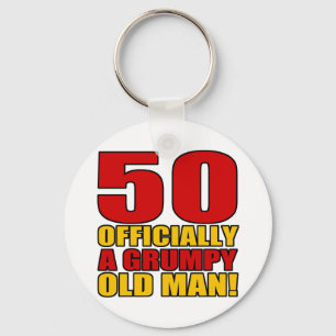 Grumpy 50th Birthday Humour Keychain
