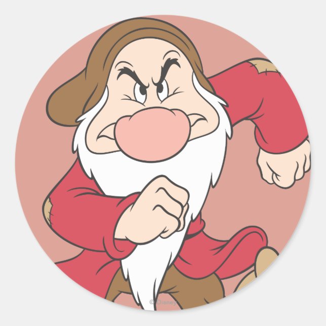 Grumpy 6 classic round sticker (Front)