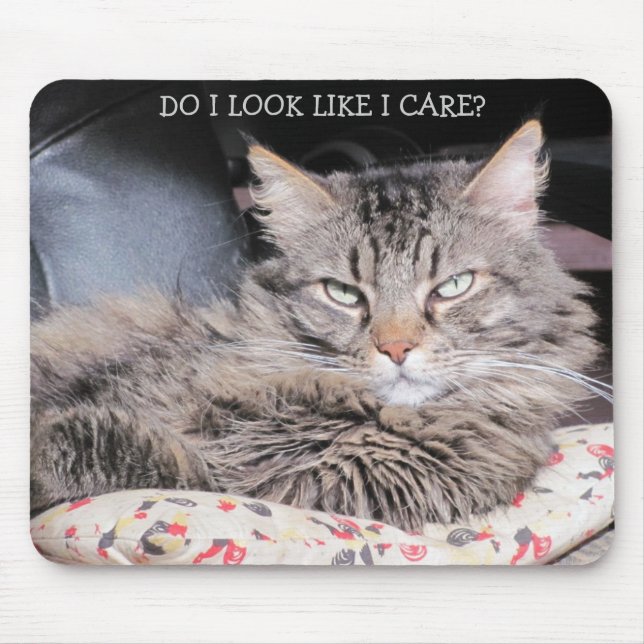Grumpy Angel don't care Mouse Pad (Front)