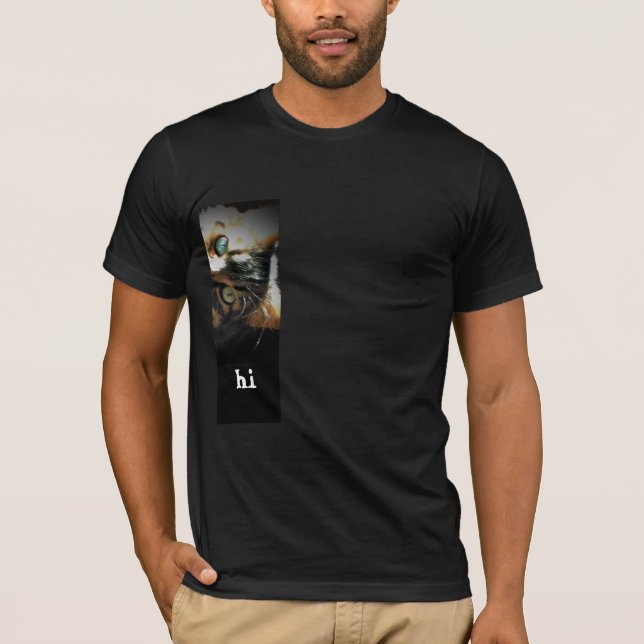 Grumpy Angel says "hi" sideways T-Shirt (Front)