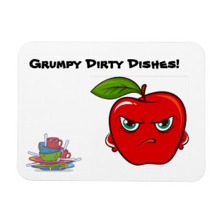 Grumpy Apple Dirty Dishes Sign Magnet