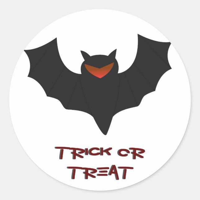 Grumpy Bat Halloween Sticker (Front)