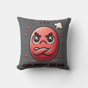 Grumpy Bean – The Moody Little Bean Throw Pillow