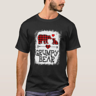 Grumpy Bear Christmas Pajama Red Plaid Buffalo Fam T-Shirt