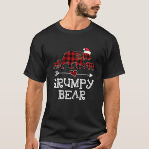 Grumpy Bear Christmas Pajama Red Plaid Buffalo T-Shirt