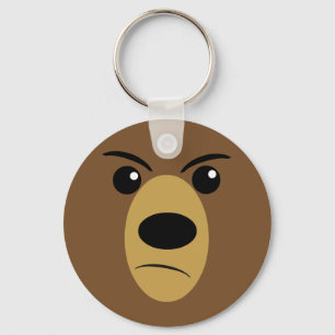 Grumpy Bear Face Keychain