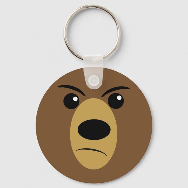 Grumpy Bear Face Keychain (Front)
