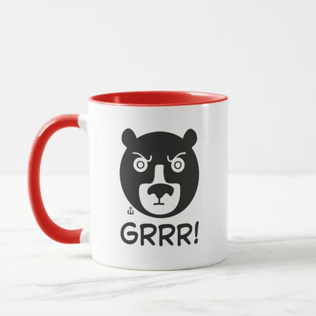 Grumpy Black Bear Cafe Mug (Gauche)