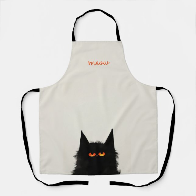 Grumpy Black Cat Apron (Front)