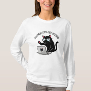 Grumpy Black Cat As Purr My Last Email Office Humo T-Shirt