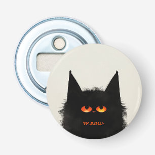 Grumpy Black Cat Bottle Opener