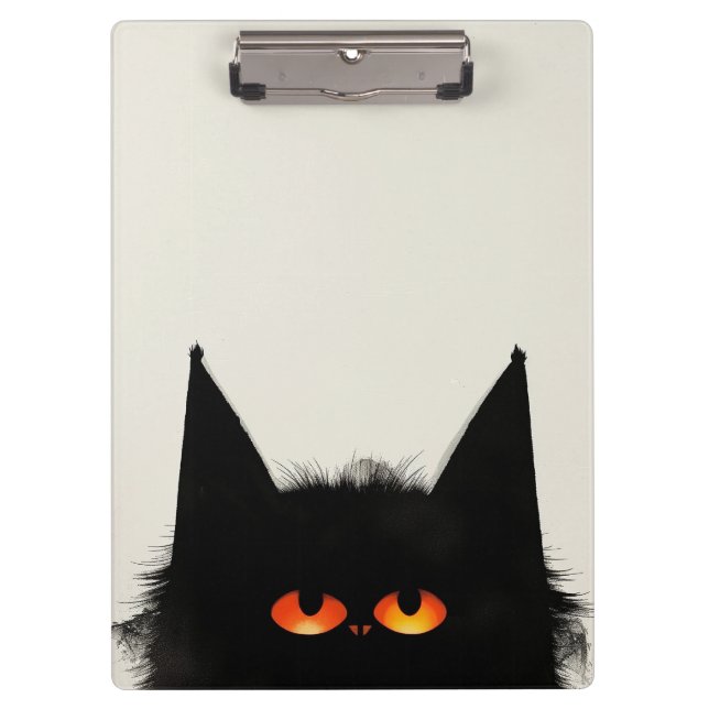 Grumpy Black Cat Clipboard (Front)
