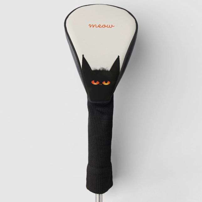 Grumpy Black Cat Golf Head Cover (Front)