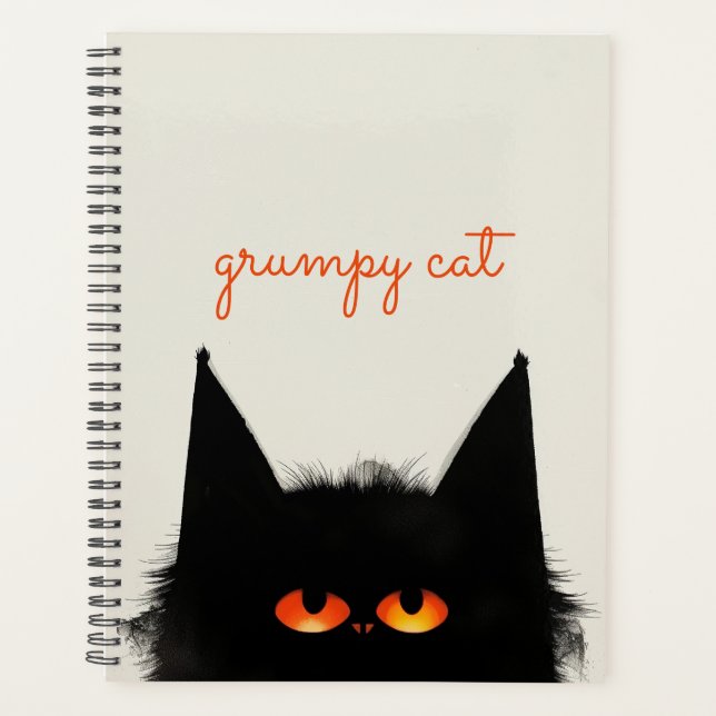 Grumpy Black Cat Planner (Front)