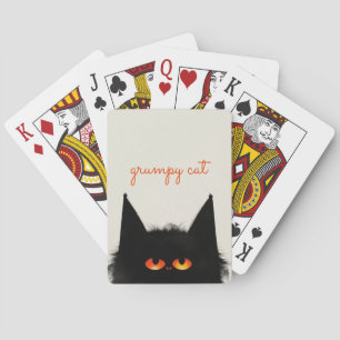 Grumpy Black Cat Playing Cards