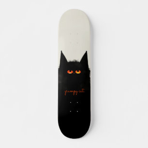 Grumpy Black Cat Skateboard