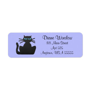 Grumpy Black Cat Womans Lavender Return