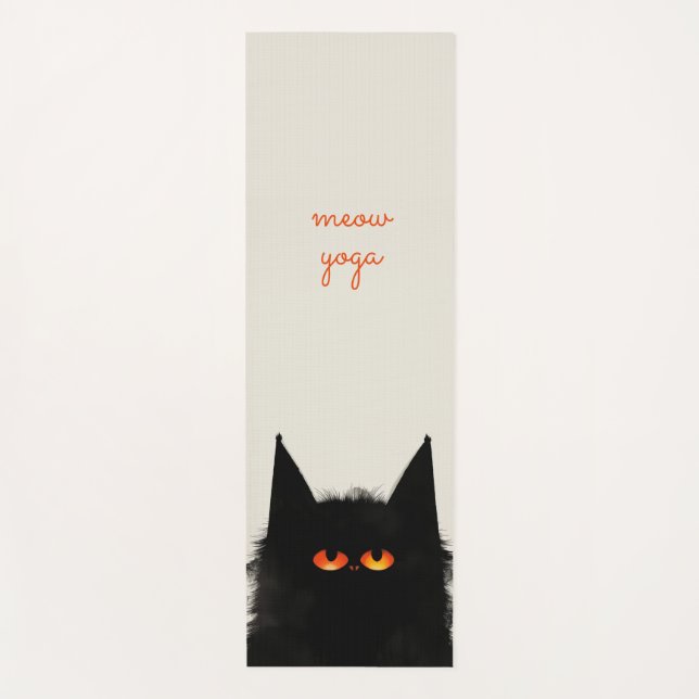 Grumpy Black Cat Yoga Mat (Front)