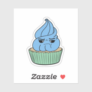 Grumpy Blue Cupcake