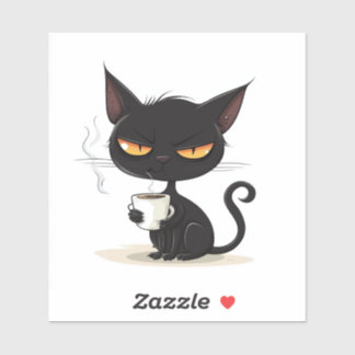 Grumpy Brew: Not a Morning Cat Laptop Sticker