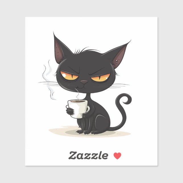 Grumpy Brew: Not a Morning Cat Laptop Sticker (Sheet)