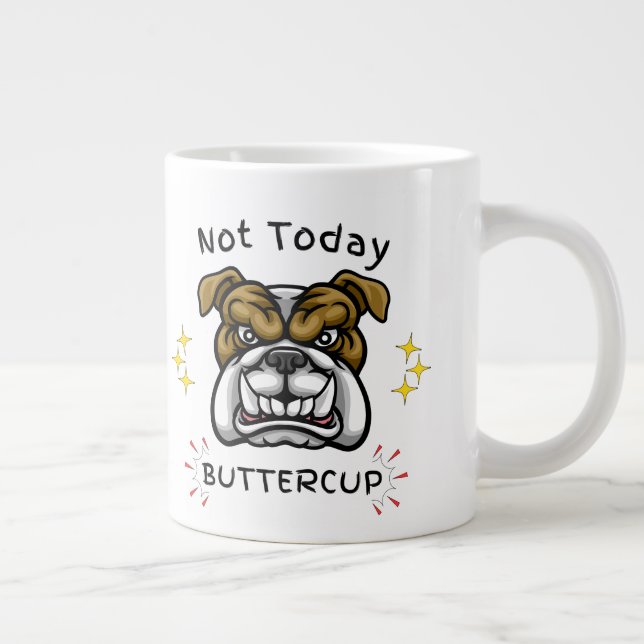 Grumpy Bulldog Cup, Dog Lover Gift Idea, Pet Humor Large Coffee Mug (Right)