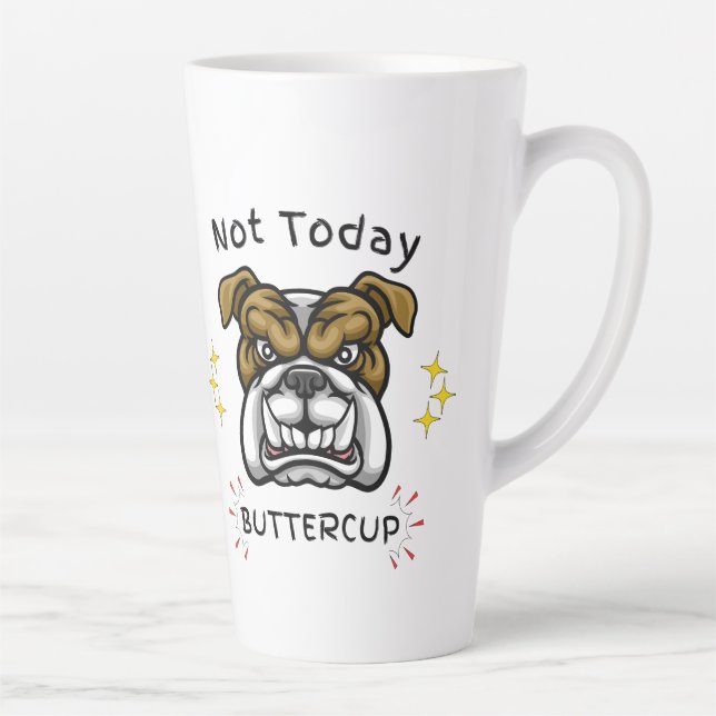 Grumpy Bulldog Cup, Dog Lover Gift Idea, Pet Humor Latte Mug (Right)