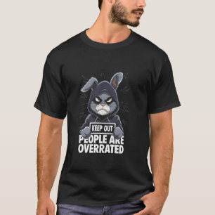 Grumpy Bunny PEOPLE ARE OVERRATED Rebel Humour Fun T-Shirt