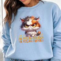 Grumpy Calico Cat and funny quote