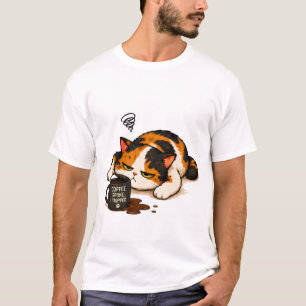 Grumpy Calico Cat - Coffee spoke T-Shirt