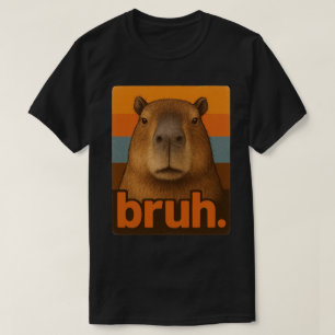 Grumpy Capybara “bruh” Meme – Funny Retro Animal  T-Shirt