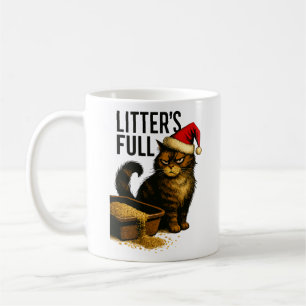 Grumpy Cat and Overflowing Litter Box – Humorous Coffee Mug